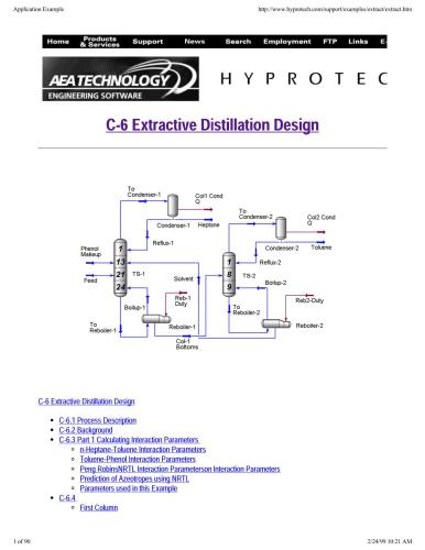 Optimization of Chemical Processes