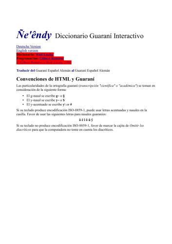 Diccionario Guaraní Interactivo