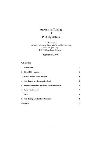 Automatic tuning of PID-regulators