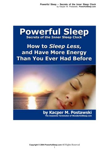 Powerful Sleep - Secrets of the Inner Sleep Clock