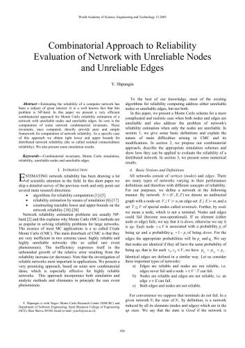 Combinatorial Approach to Reliability Evaluation of Network with Unreliable Nodes and Unreliable Edges