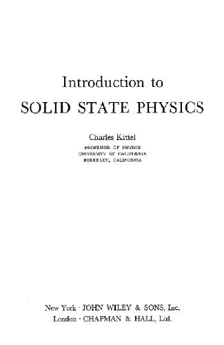 Introduction to Solid State Physics