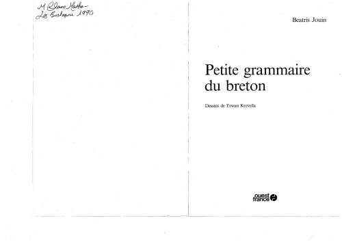 Petite grammaire du Breton