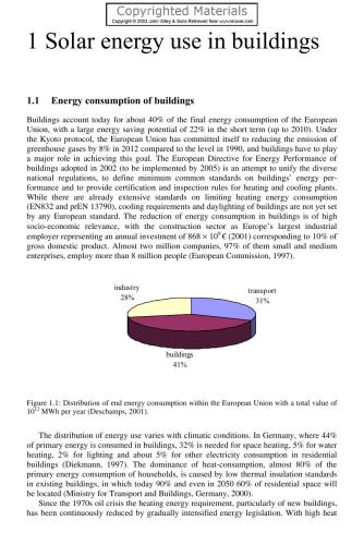 Solar Technologies for Buildings