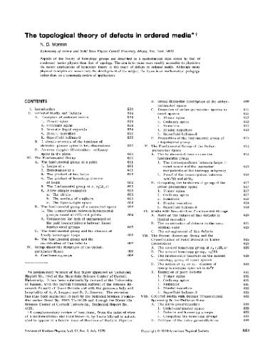 Topological theory of defects in ordered media