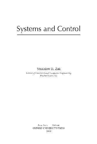 Systems and Control