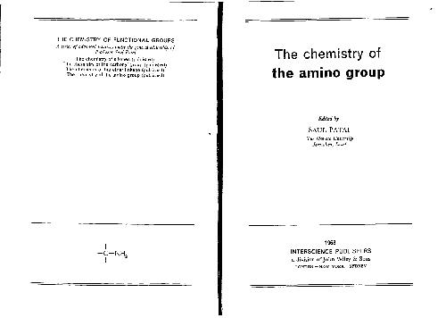 The chemistry of amino groups