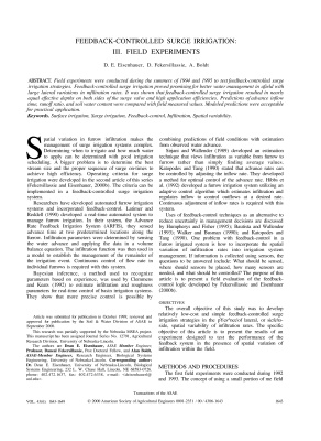 Feedback-controlled Surge Irrigation: III. Field Experiments