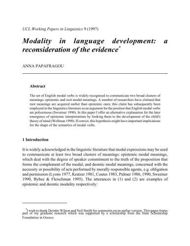 Modality in language development