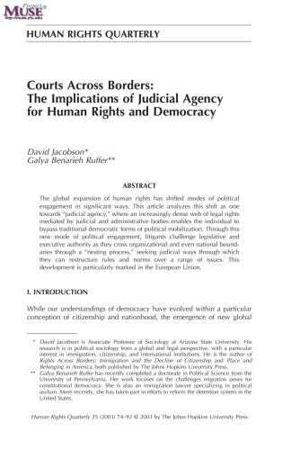 Courts Across Borders: The Implications of Judicial Agency for Human Rights and Democracy