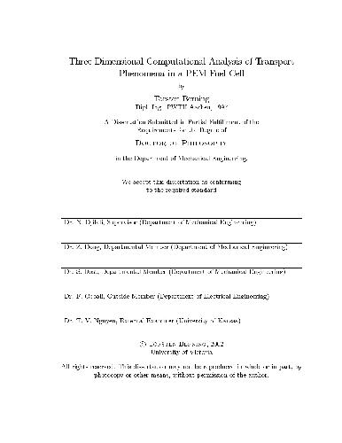 Three-Dimensional Computational Analysis of Transport Phenom