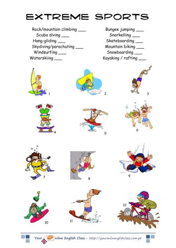 Worksheet - Sports and hobbies