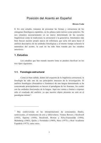 Posición del Acento en Español