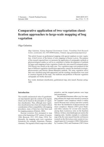 Comparative application of two vegetation classification approaches to large-scale mapping of bog vegetation