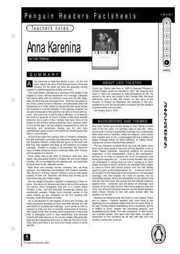 Penguin Readers Factsheets. Level 6. Advanced