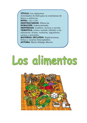 Los alimentos. Unidad didáctica