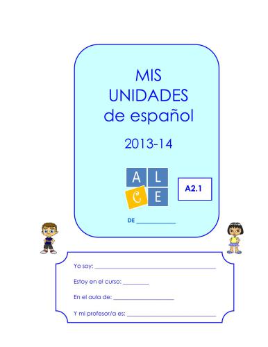 Mis unidades de español 2013-2014. Nivel A2.1