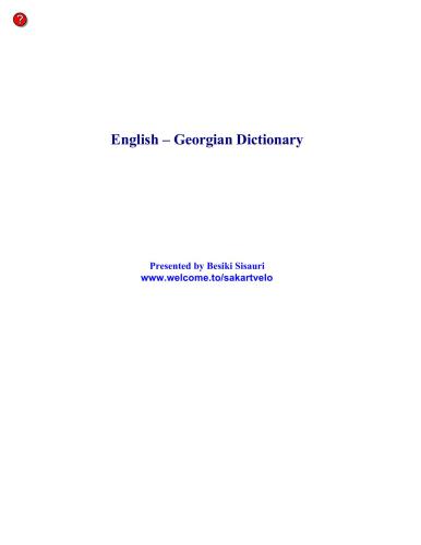 English-Georgian dictionary