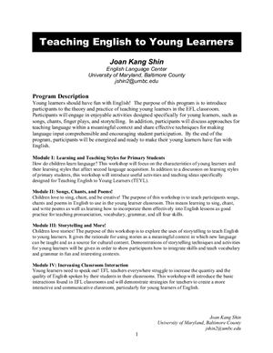 Teaching English to Young Learners