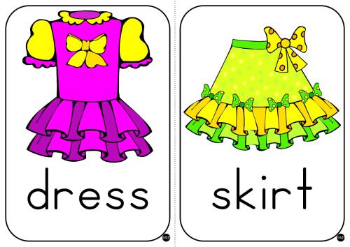 Colored Clothes Flashcards for Young Learners