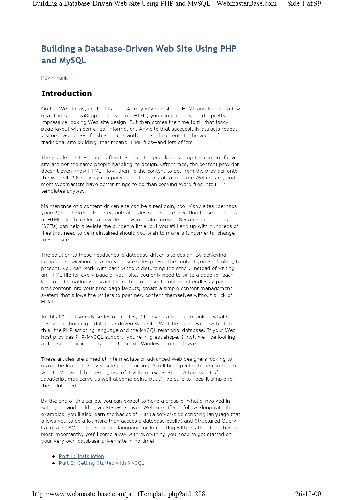 Building A Database Driven Website Using PHP & MySQL