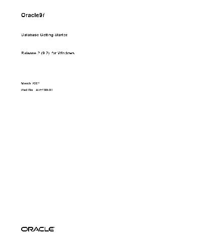 Oracle 9i - Database Getting started
