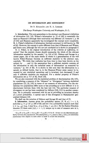 On information and sufficiency