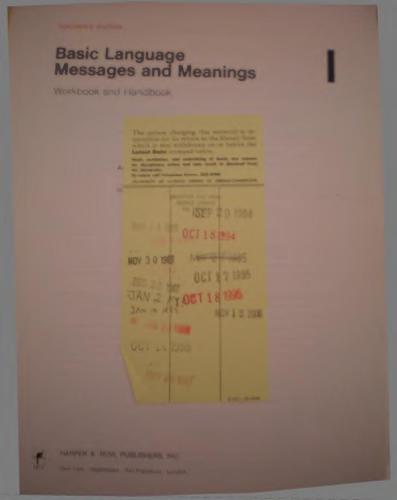 Basic Language: Messages and Meanings. Workbook and Handbook. Teacher's Edition. Vol. 1