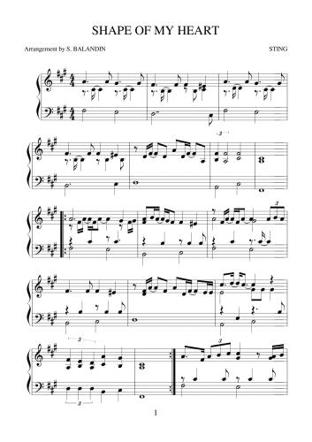 Sting. Shape Of My Heart. Ноты к песне