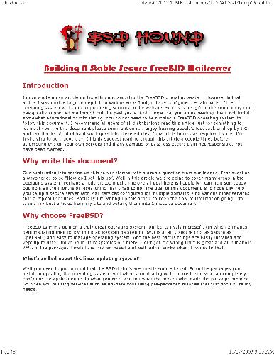 Creating a Stable Secure FreeBSD Mailserver