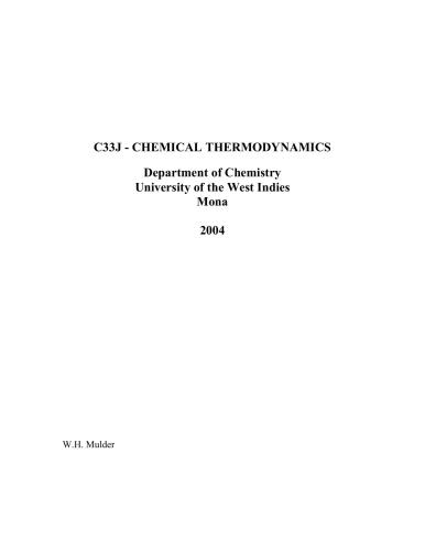 Chemical Thermodynamics