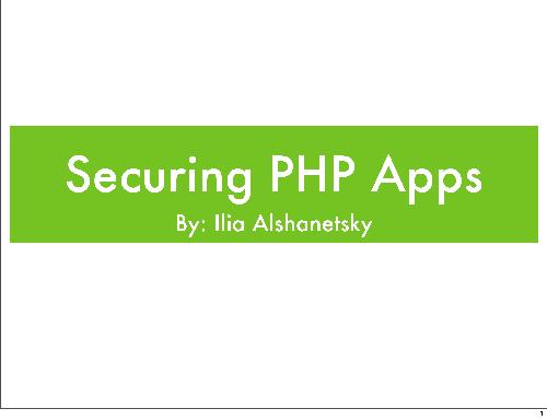 security php applications