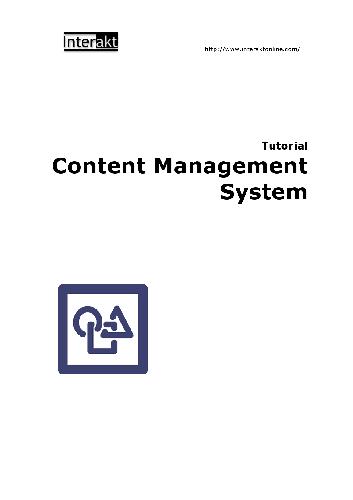 Tutorial - Content Management System