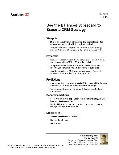 Use The Balanced Scorecard To Execute Crm Strategy