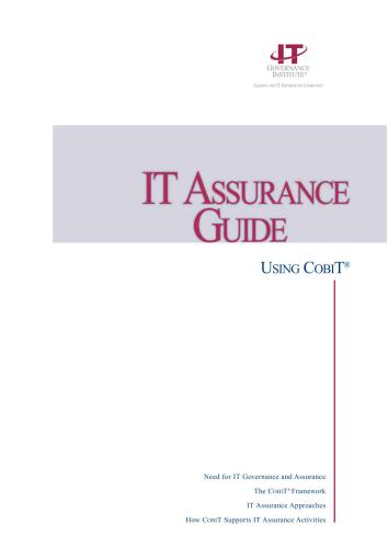 IT Assurance Guide: Using COBIT