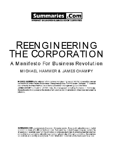 Reengineering The Corporation