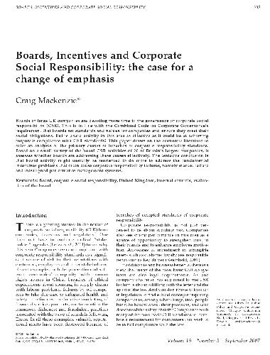 Boards, Incentives, and CSR