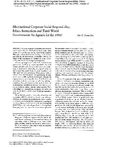 Multinational Corporate Social Responsibility 