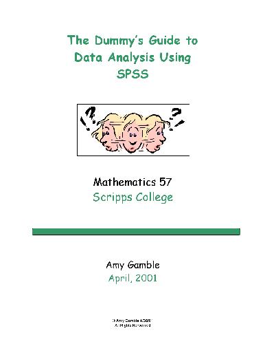 Statistics - SPSS Guide