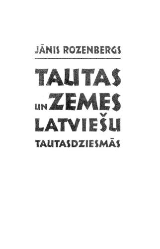 Tautas un zemes latviešu tautasdziesmās