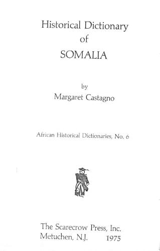 Historical dictionary of Somalia