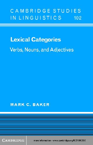 Lexical categories: verbs, nouns, and adjectives