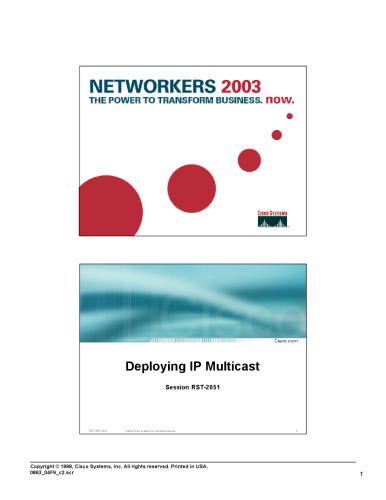 [Presentation] Networkers 2003: The Power to Transform Business