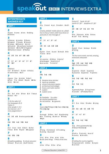 Speakout Intermediate. BBC Interviews Extra. Video and Worksheets. Units 1-2