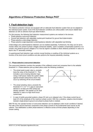 Areva MiCOM P437 - Distance Protection Device. Algorithms of Distance Protection