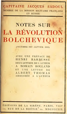 Notes sur la révolution bolchevique (octobre 1917 - janvier 1919)