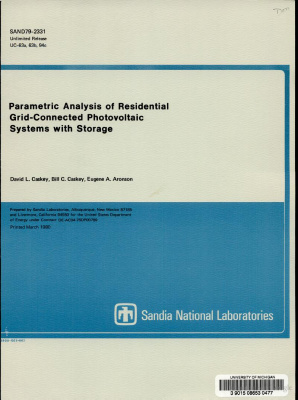 Parametric Analysis of Residential Grid-connected Photovoltaic Systems with Storage