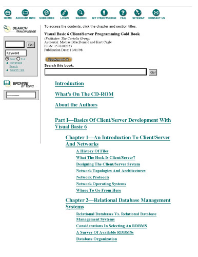 Visual Basic 6 Client/Server programming gold book