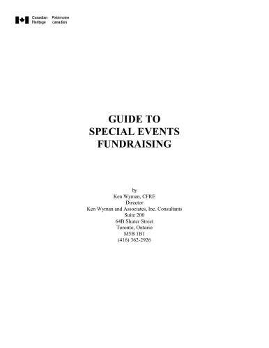 Guide to special events fundraising