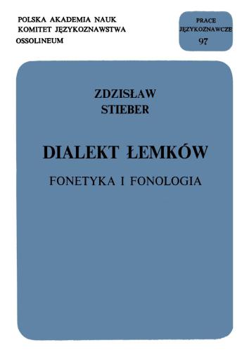 Dialekt łemków. Fonetyka i fonologia